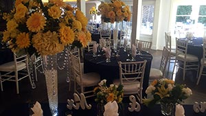 Decorated Mr. and Mrs. Table with Flowers