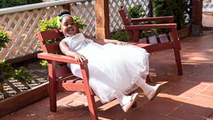 Flower Girl on a Lounge Chair